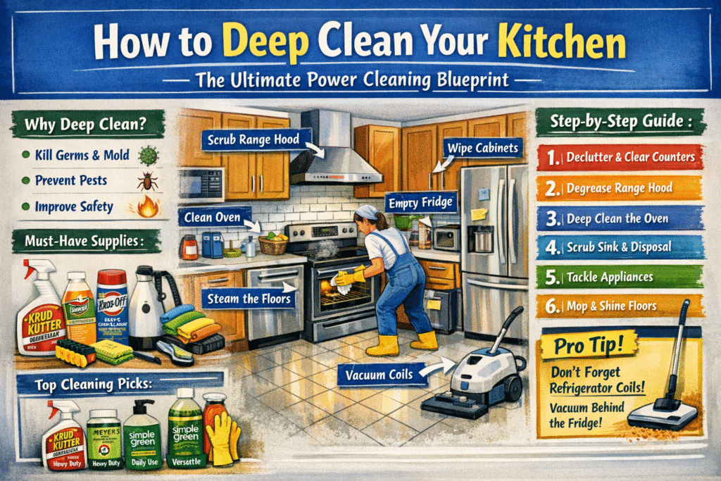 How to deep clean kitchen